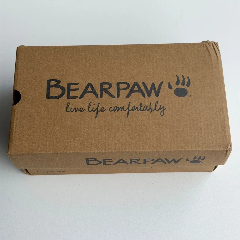 Bearpaw Jamie Youth Slippers Size 2 Iced Coffee Brown Suede Moccasins Faux Fur